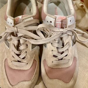New Balance Blush and Cream Sneakers